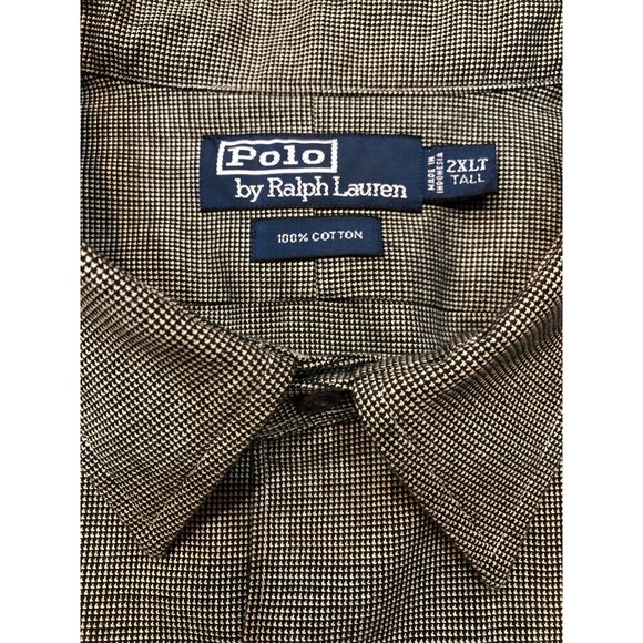 Polo Ralph Lauren 100% Cotton Black & Gray Button Front Shirt Size 2XLT - Picture 4 of 6